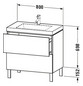 Duravit Waschtisch-Unterschrank c-bonded L-Cube 80 x 48 cm, 1 Hahnloch, flannel grey seidenmatt, 2 Auszüge, stehend