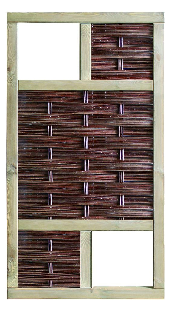 Bild LABO-3D Weidengeflechtzaun 94x180cm, 2 F enster oben+unten Rahmen 70x35mm - n.a.-0