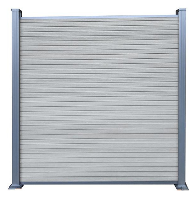 Bild WAREN-Serie, 175x180cm SMOKE WHITE silbe r oder anthrazit WPC-Steckzaun-Set - n.a.-1