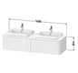 Duravit Waschtisch-Unterschrank Happy D.2 Plus 160x55cm, 2 Auszüge, für Aufsatzbecken, Becken beidseitig, nachtblau seidenmatt