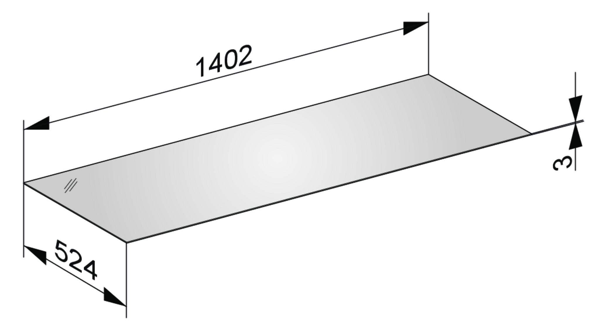 KEUCO Abdeckplatte Edition 11 140,2 x 0,3 x 52,4 cm, Cashmere, Glas Cashmere, ESG Glas Unterseite lackiert