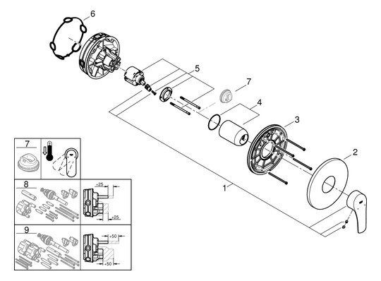 GROHE Fertigmontageset Eurosmart UP-Einhebel-Brausemischer, chrom