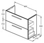 Ideal-Standard Möbel-Waschtischunterschrank i.life S 2 Auszüge, 80 x 37,5 x 63 cm, carbongrau matt