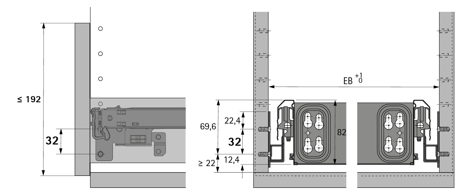 Vermaßte Strichzeichnung