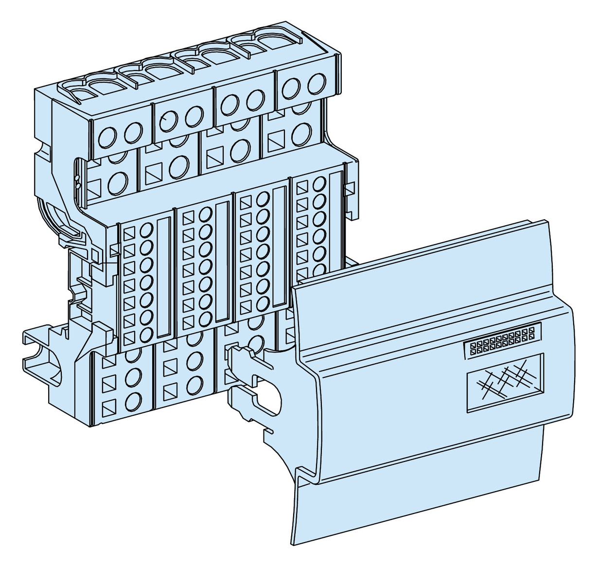Hauptleitungsklemme 1Eing sw berührsich 4pol schraubenlos DIN-Schiene/Schraube