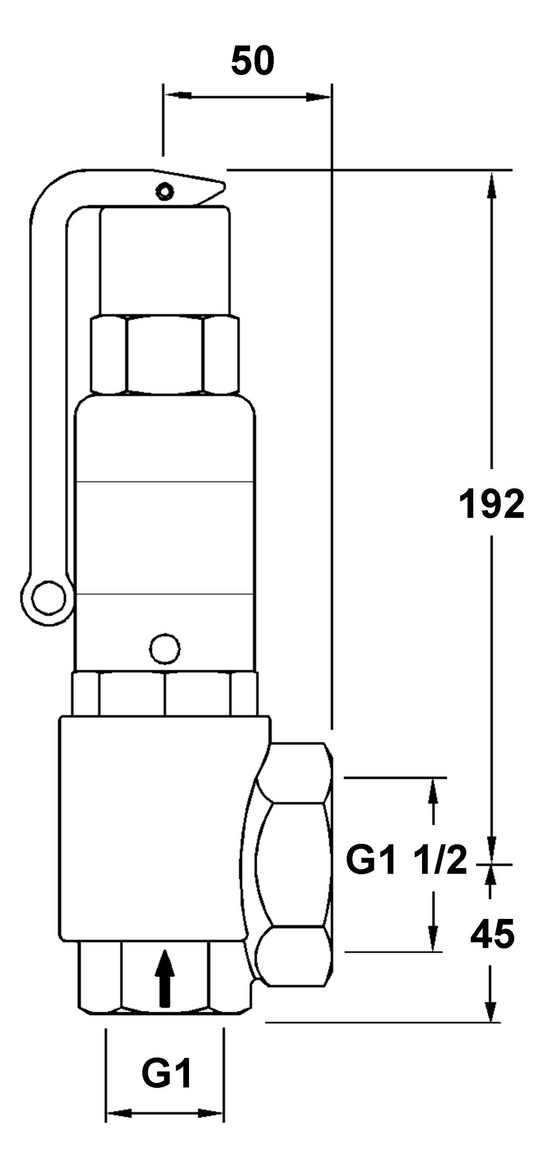 Pneumatex Sicherheitsventil DSV 25-5.0 DGH, 5 bar, DN 25, Rotguss