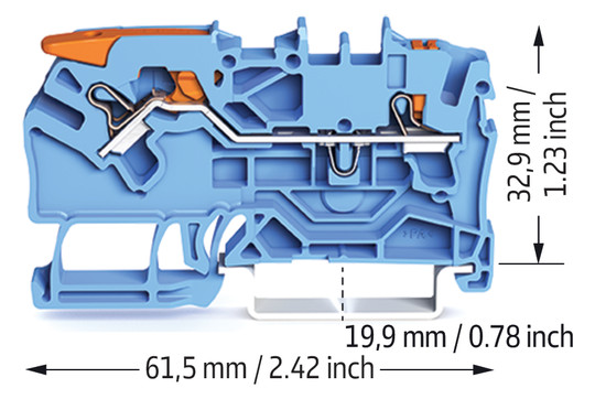 Reihenklemme 0,25-4qmm 1Etage 2kl bl 24A TS35 Hutschiene TH35