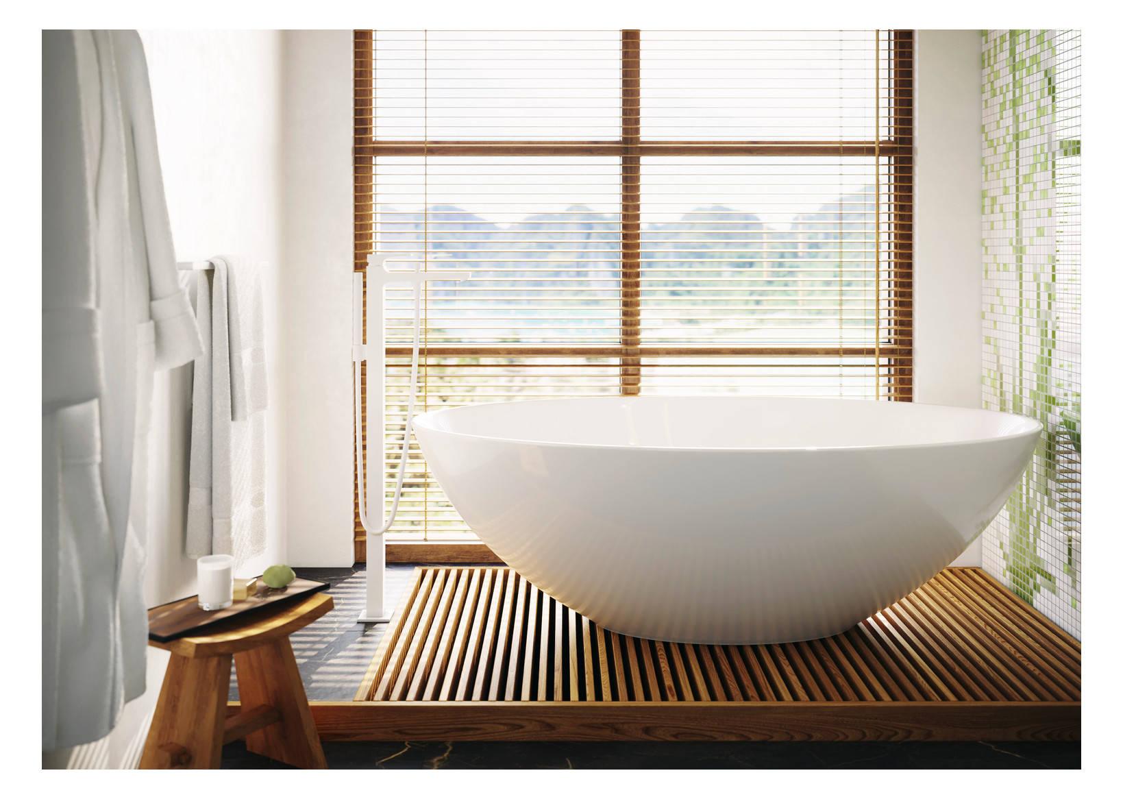 hansgrohe Badetuchhalter AddStoris Länge 648mm, Wandmontage, Metall, mattweiß