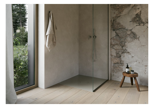 Bette Duschfliese PLUS BetteAir 1000 x 1000 mm, cashmere, Rechteck, glasierter Titan-Stahl