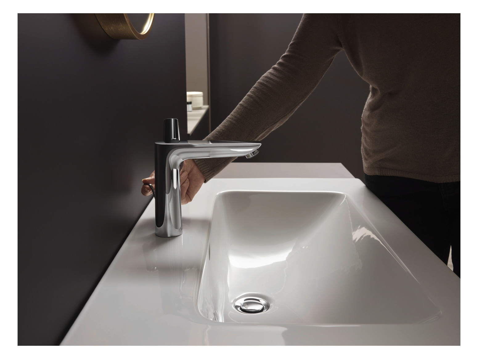 hansgrohe Waschtisch-Einhebelmischer 150 Talis E mit Zugstangen-Ablaufgarnitur, chrom