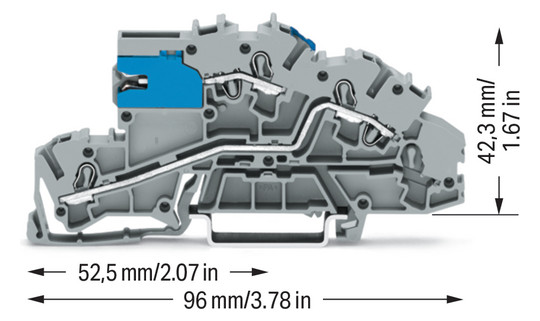 Installationsklemme 32A Serie 2003 2pot 0,25-4qmm gr Mit N-Trennschlitten