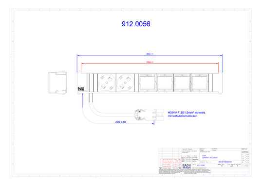 Bachmann Steckdosenleiste für   912.0056 
