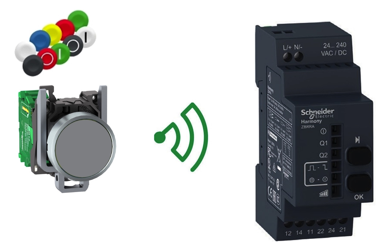 Drucktaster 1f ws rnd Ø22,5mm 1S IP30 fl Tastend