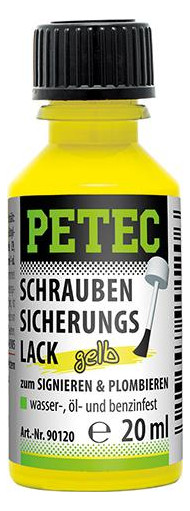 PETEC-Schraubensicherungslack, gelb - 20ml