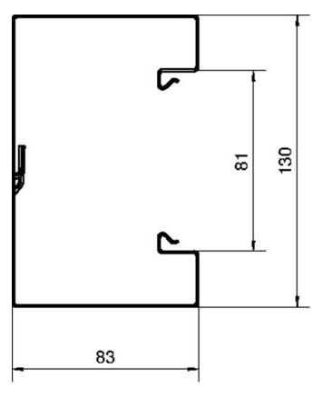 Geräteeinbaukanal ST 130x83mm ver-ws RAL9016 GEB-K besch 9940qmm 2000mm