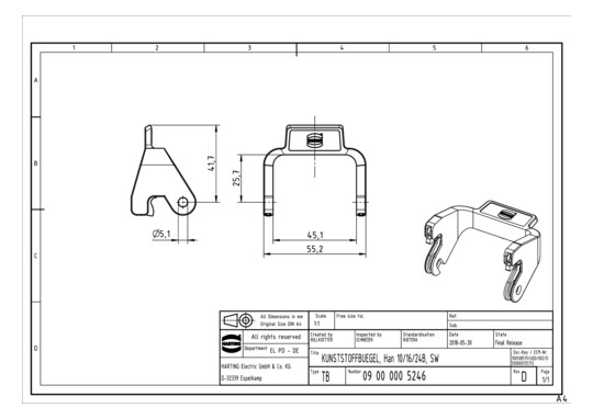 HART Kunststoffbügel, HAN    09000005246 