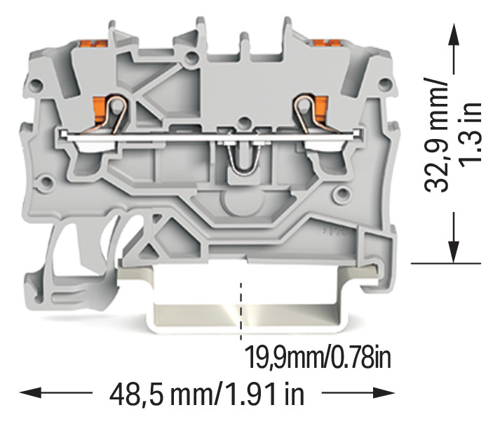 Reihenklemme 0,14-1,5qmm 1Etage 2kl gr 13,5A TS35 Hutschiene TH35
