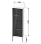 Duravit Halbhochschrank XViu 50x24x133cm, champagner matt, Glastür links, Eiche natur