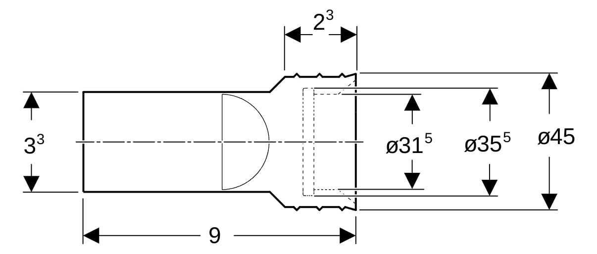 Geberit Geruchsverschluss Abgang vertikal, Kunststoff, für wasserloses Urinal
