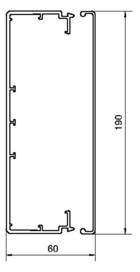 Leitungsführungskanal Kst 60x190x2000mm ver-ws LF-K unbeh 9060qmm RAL9016