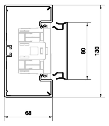 Geräteeinbaukanal Kst 130x68mm ver-ws RAL9016 GEB-K unbeh 7580qmm 2000mm