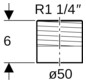 Geberit Übergang PE DN 50, R 1 1/4, mit AG, PE-HD