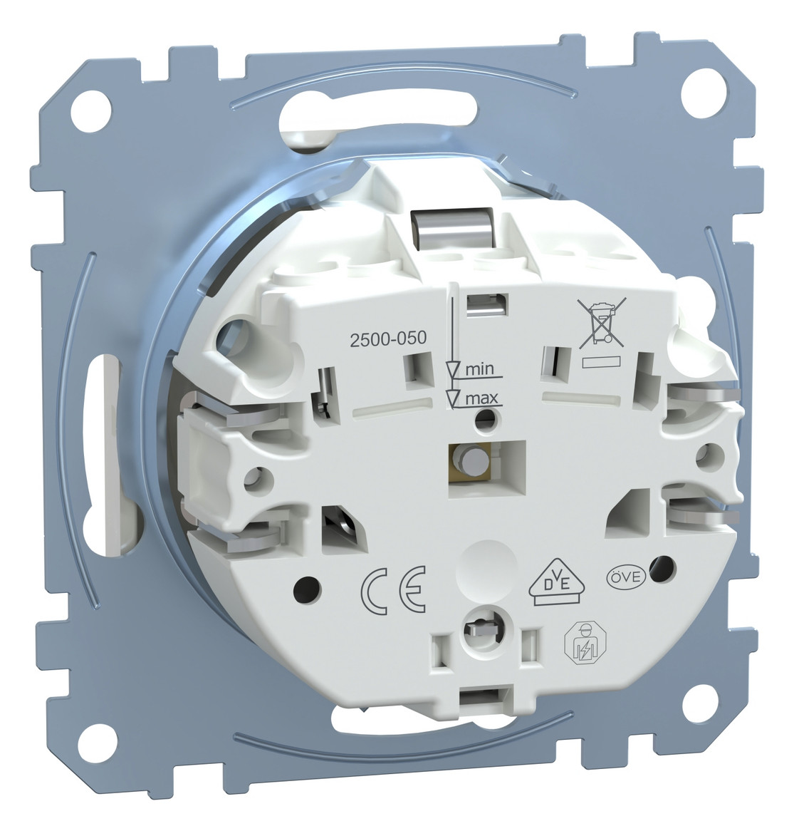 Steckdose 1f polws glz System M UP m.BS EDV Mit erhöhtem Berührungsschutz IP20