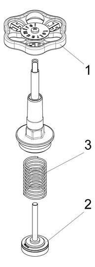 Schlösser KFR-Ventil-Oberteil 1819 DN 20, G 3/4, Messing, steigende Spindel