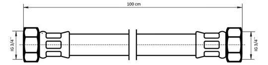 NEOPERL Panzerschlauch TECHLINE NT IGxIG, DN 20, 3/4" x 3/4", 1000 mm