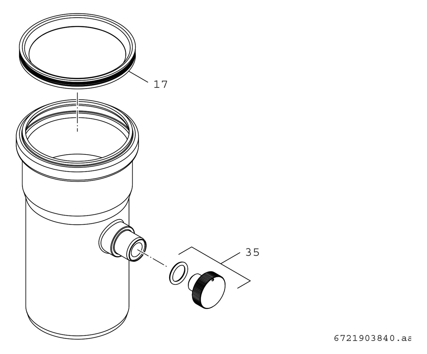BOSCH Zuluftanschluss AZB 1356, gerade, d= 110mm, mit Messöffnung