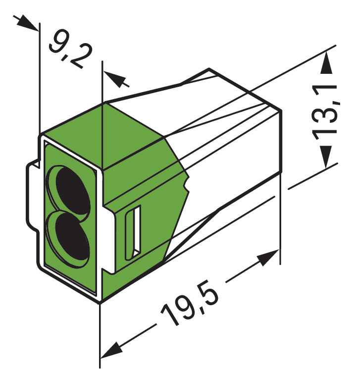 Steckklemme 2f 400V 24A 0,75-2,5qmm gn f.Massivleiter