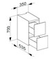 KEUCO Unterbauschrank Edition 11 Planning Strukturlack Trüffel, 35x70x53,5cm, 2 Frontauszüge, Innenbeleuchtung