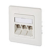 Anschlussdose Cat6A AP 3xRJ45 IDC rws Kanaleinb AP-Mont Schneidklemme IDC