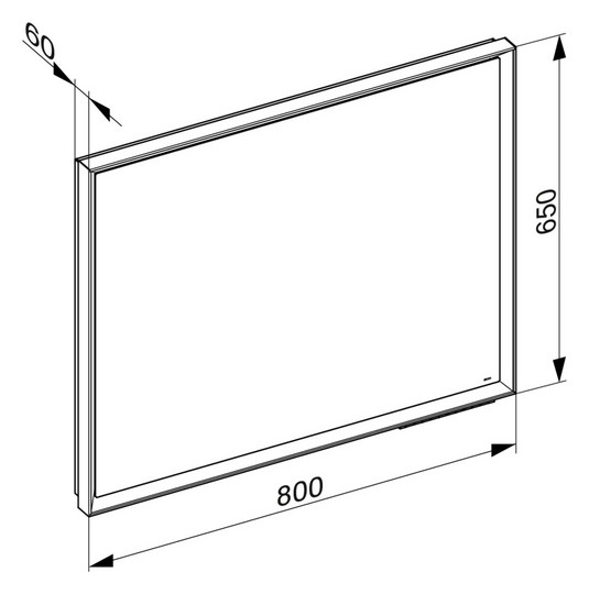 KEUCO Lichtspiegel Royal Lumos 800 x 650 x 60 mm, 53 Watt, Lichtfarbe einstellbar, silber-eloxiert