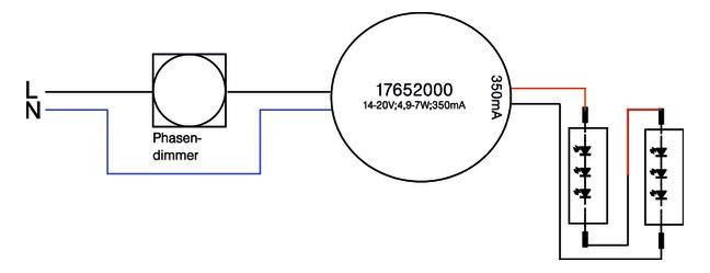 LED-Steuerung 4,9-7W 350mA 12V IP20 dim Dimmung Phasenabschnitt Kstgeh dyn