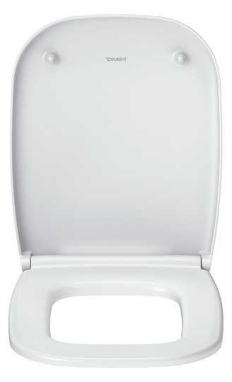 Duravit WC-Sitz eckig mit Absenkautomatik, abnehmbar, 44,3cm, Universal, Scharnier Edelstahl, weiß