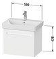 Duravit Waschtisch-Unterschrank No. 1 59 x 42,6 x 47,8 cm, Graphit Matt, 1, Schubkasten, 1 Auszug, wandhängend