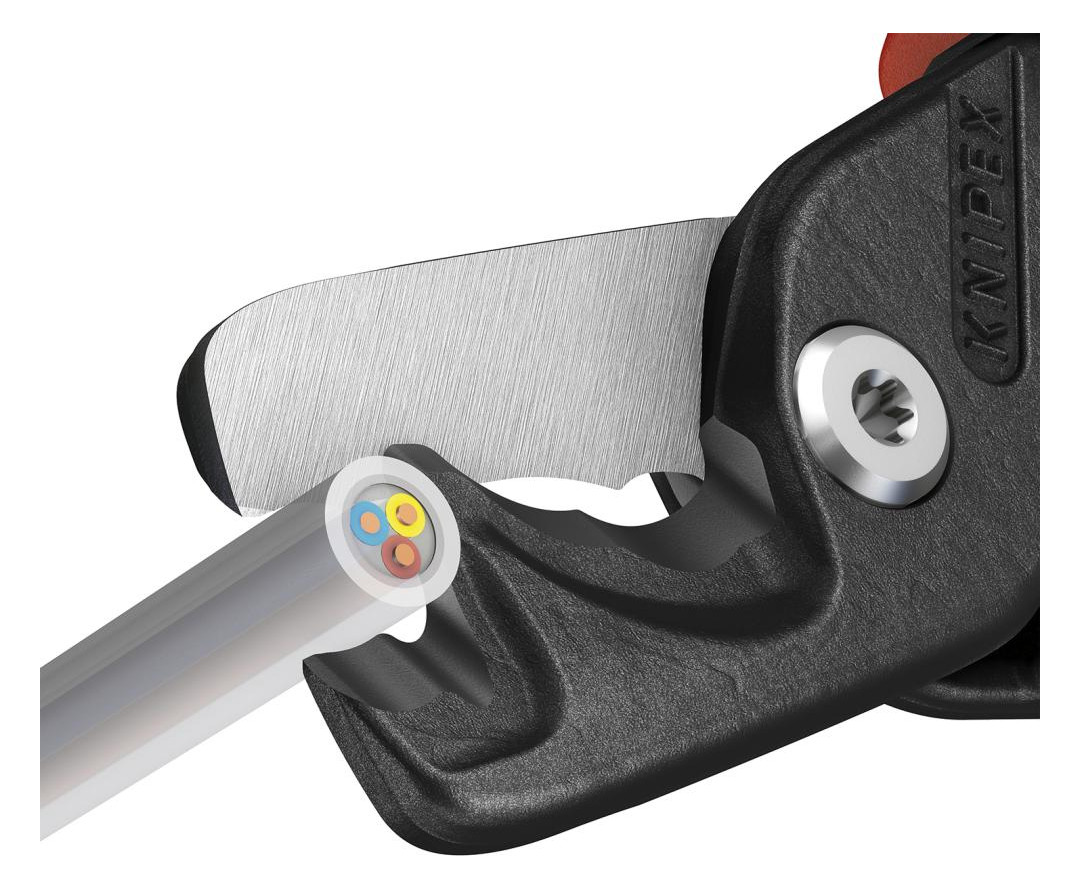 Bild Kabelschere SB mit Mehrkomponenten-Griff en 225mm schlanke Kopfform KNIPEX-6