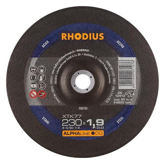 RHODIUS-Trennscheibe XTK77 - 230x1,9mm, gekröpft