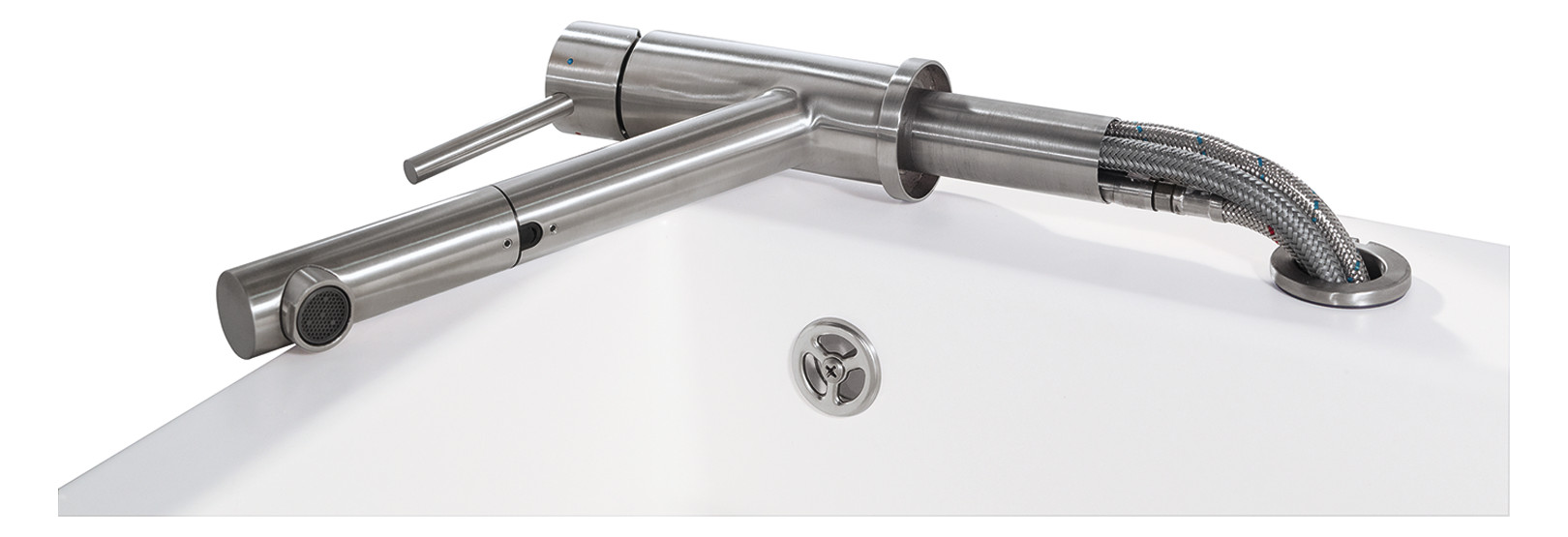 V&B Spültisch-Einhebelmischer Como Window 8,6 l/min, umlegbar, ausziehbar, Edelstahl anthracite