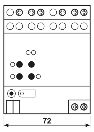 Dimmaktor KNX 20-300W REG 4TE 2Ausg uni Vor Ort-/Handbedienung