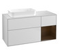 V&B Waschtisch-Unterschrank Finion 120x60,3x50,1cm, Regal rechts Walnut veneer, White matt lacquer