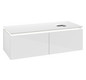 V&B Waschtischunterschrank Legato 120x38x50cm, Waschtisch rechts, mit LED-Beleuchtung, Glossy White