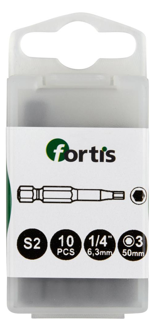 Bild Bit zähhart 1/4"" DIN3126 E6,3 Innensech skant 3x50mm 10er Pack FORTIS-0