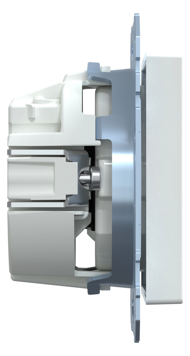Steckdose 1f akws glz System M UP m.BS IP20 aktivweiß