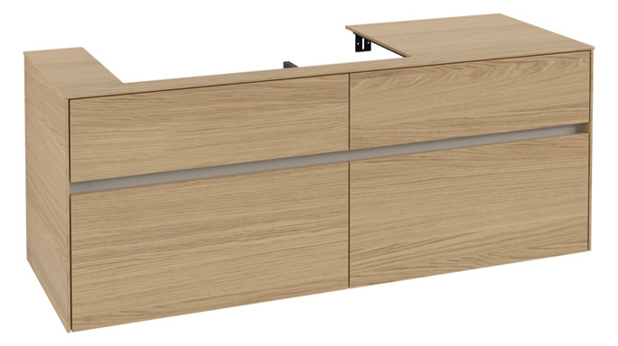 V&B Waschtischunterschrank Collaro 140x54,8x50cm, Waschtisch links, nordic oak