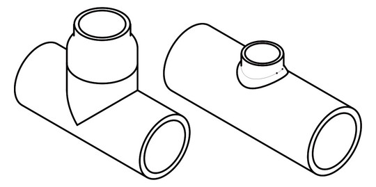 aquatherm Reduzier-T-Stück blue 450 x 355 mm, SDR 17,6, Stumpfschweißverfahren