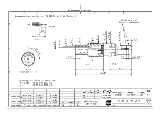 HART DSUB MA STR SOLDER      09692815230 