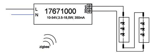 LED-Steuerung 3,5-18,5W 350mA 53V IP20 Zigbee Dimmung Zigbee Kstgeh dyn