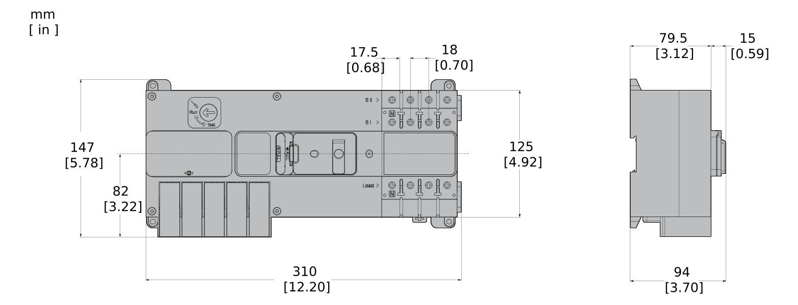 Lastumschalter 3p 80A Komplettgerät IP20 f.Verteilereinbau